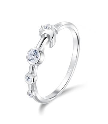 Shooting Star Designed CZ Stone Silver Ring NSR-4052